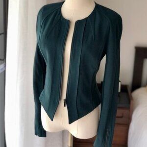 BCBGMaxAzria Fern Green Zip-Front Moto Jacket - Size XXS